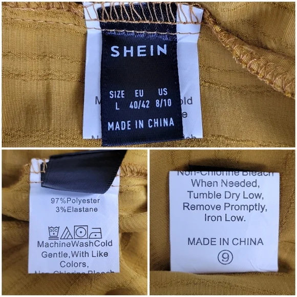 Shein Sleeveless High Neck Fit & Flare Knee Length Dress Mustard Women's L 8/10 - Picture 4 of 7